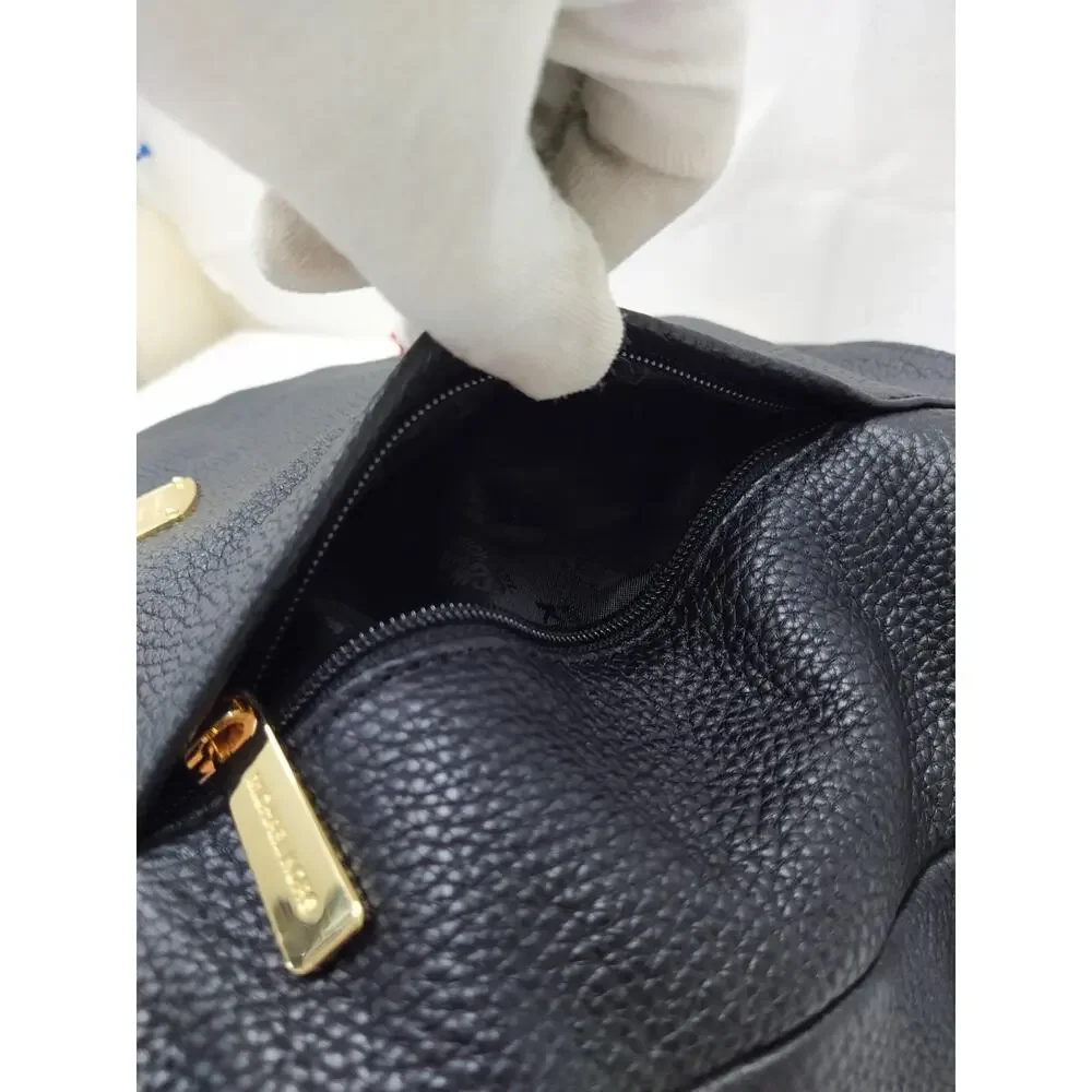 Michael Kors Black Pebbled Leather Zipper Pockets Chain Strap Hobo Shoulder Bag - Picture 14 of 16